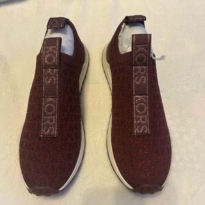 Michael Kors Burgundy Slip-On Sneakers- new